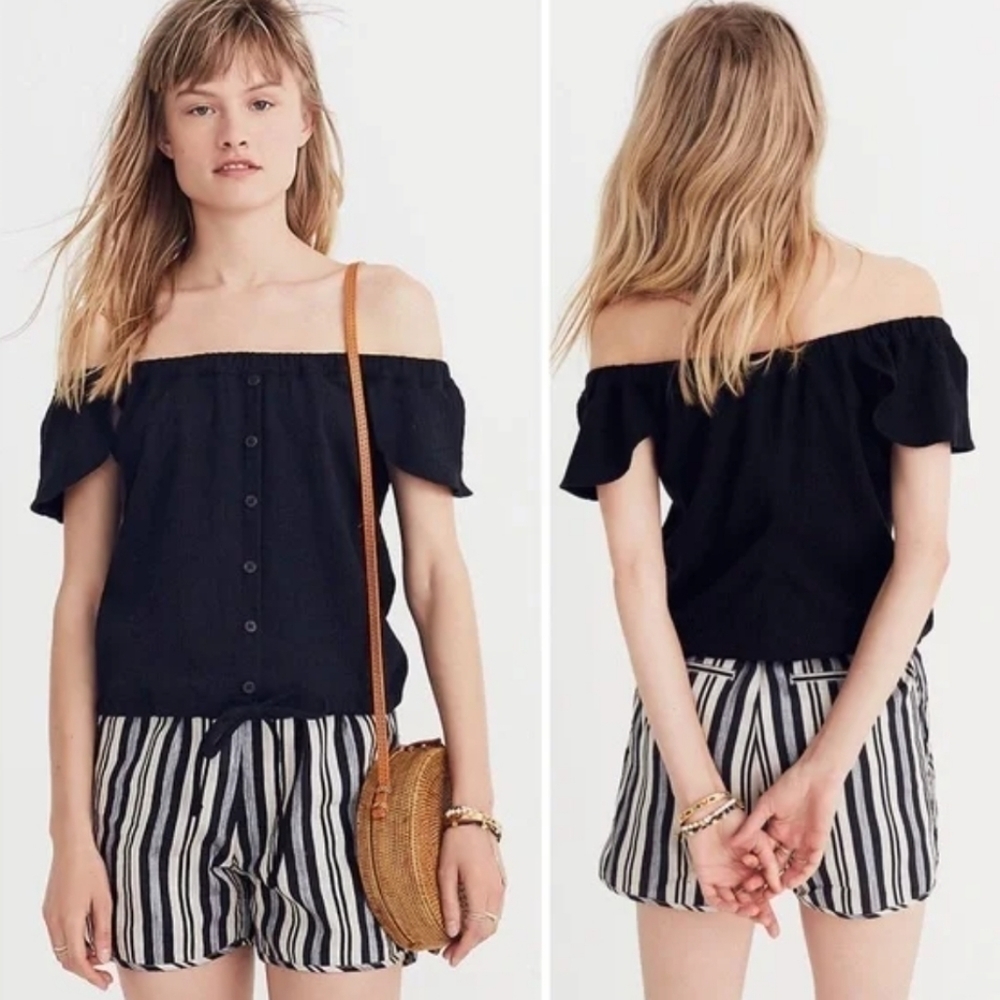 Madewell Texture & Thread Button Front Off The Sh… - image 4